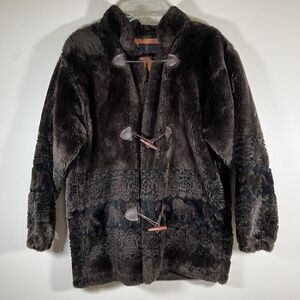 Vintage Bear Ridge Outfitters Womens M Faux Fur Coat Toggle Buttons Made in USA